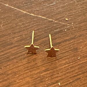 14k solid gold star studs